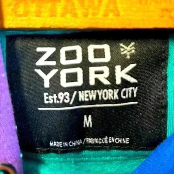 Zoo  York Medium Hooded Sweater Embroidered Long Sleeve Soft Cotton Blend Color - Picture 5 of 7